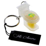 Toilet Lipgloss Lemon Split-Ring-Keychain Yellow/Clear