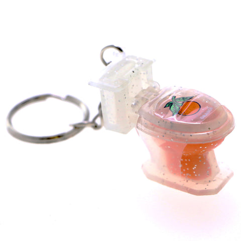 Toilet Lipgloss Orange Split-Ring-Keychain Orange/Clear