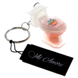 Toilet Lipgloss Orange Split-Ring-Keychain Orange/Clear