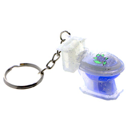 Toilet Lipgloss Blueberry Split-Ring-Keychain Blue/Clear