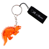 Stegosaurus Dinosaur Split-Ring-Keychain Orange/Clear