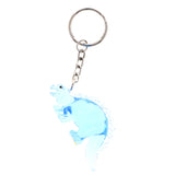 Stegosaurus Dinosaur Split-Ring-Keychain Blue/Clear