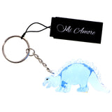 Stegosaurus Dinosaur Split-Ring-Keychain Blue/Clear