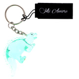Stegosaurus Dinosaur Split-Ring-Keychain Green/Clear