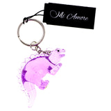 Stegosaurus Dinosaur Split-Ring-Keychain Purple/Clear