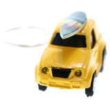 Wind-Up Car Surf Board Beach Scene Split-Ring-Keychain Yellow/Green