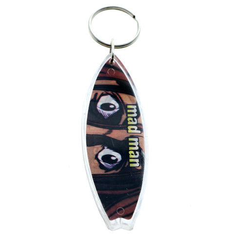 Mad Man Surf Board Eyes Split-Ring-Keychain Brown/Black