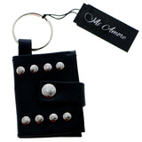 Snap Picture-Frame-Keychain Black/Silver-Tone