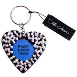 Squishy Spike Heart Picture-Frame-Keychain Black/White