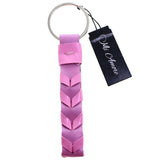 Braided Split-Ring-Keychain Pink/Silver-Tone