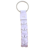 Braided Split-Ring-Keychain White/Silver-Tone