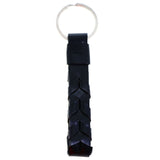 Braided Split-Ring-Keychain Black/Silver-Tone