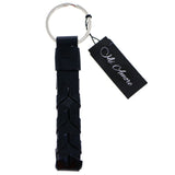Braided Split-Ring-Keychain Black/Silver-Tone