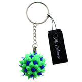 Squishy Spike Ball Split-Ring-Keychain Green/Blue