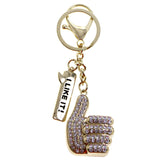 Thumbs Up I Like It Split-Ring-Keychain Gold-Tone/Silver-Tone