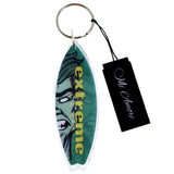 Cartoon Surf Board Extreme Split-Ring-Keychain Green/Yellow