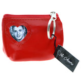 Coin-Purse Picture-Frame-Keychain Red/Silver-Tone