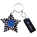 Squishy Spike Star Picture-Frame-Keychain Black/White
