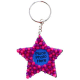 Squishy Spike Star Picture-Frame-Keychain Pink/Purple