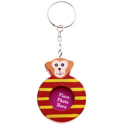 Striped Monkey Picture-Frame-Keychain Red/Yellow