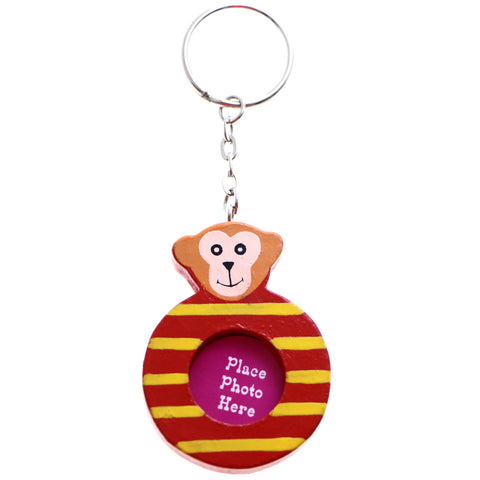 Striped Monkey Picture-Frame-Keychain Red/Yellow