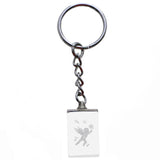 3D Laser Etching Cherub Birds Split-Ring-Keychain Clear/White