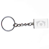 3D Laser Etching Dolphins Heart Split-Ring-Keychain Clear/White