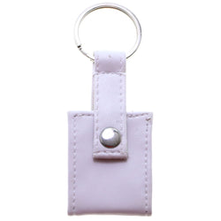 Snap Picture-Frame-Keychain White/Silver-Tone