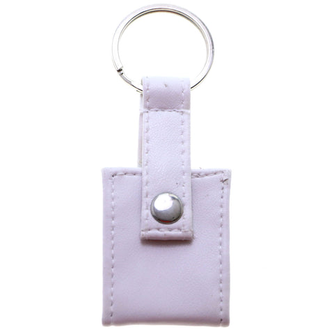 Snap Picture-Frame-Keychain White/Silver-Tone