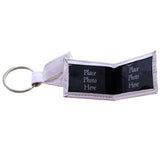 Snap Picture-Frame-Keychain White/Silver-Tone