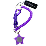 Star Mirror Stretch Lobster-Clasp-Keychain Purple/Silver-Tone