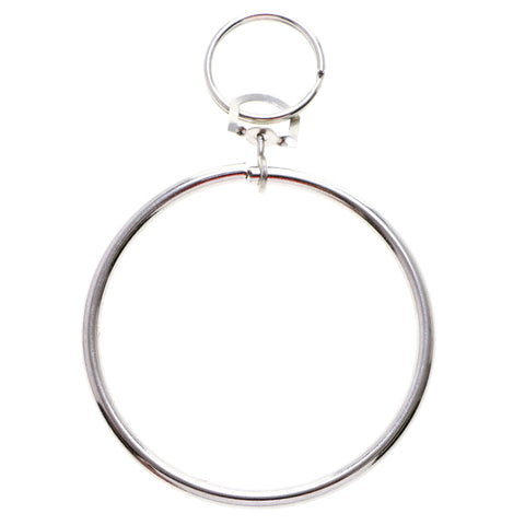 Oversized Loop Split-Ring-Keychain Silver-Tone
