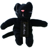 Stuffed Animal Kitty Cat Split-Ring-Keychain Black/Pink