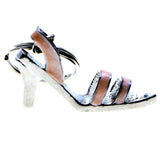 High Heel Shoe Split-Ring-Keychain Silver-Tone/Pink