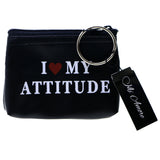 I Heart My Attitude Coin-Purse-Keychain Black/White