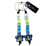 Glitter Butterfly Best Friends  Set of 2 Split-Ring-Keychain Blue/Yellow