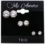 Mi Amore Stud-Earrings Silver-Tone/Gold-Tone