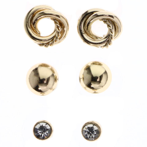 Mi Amore Knot Stud-Earrings Gold-Tone