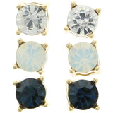 Mi Amore Multiple-Earring-Set Gold-Tone/Blue