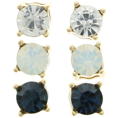 Mi Amore Multiple-Earring-Set Gold-Tone/Blue