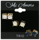 Mi Amore Multiple-Earring-Set Gold-Tone/Blue