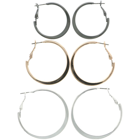 Mi Amore Multiple-Earring-Set Silver-Tone/Gold-Tone