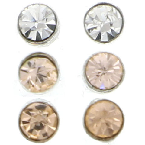 Mi Amore Multiple-Earring-Set Silver-Tone/Pink