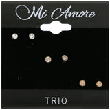 Mi Amore Multiple-Earring-Set Silver-Tone/Pink