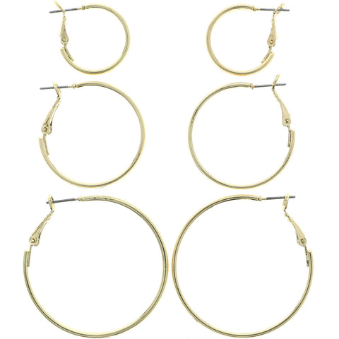 Mi Amore Multiple-Earring-Set Gold-Tone