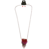 Mi Amore Necklace-Earring-Set Red/Pink