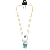 Mi Amore Necklace-Earring-Set Blue/Gold-Tone