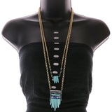 Mi Amore Necklace-Earring-Set Blue/Gold-Tone