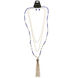 Mi Amore Necklace-Earring-Set Blue/Gold-Tone