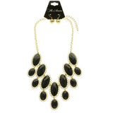 Mi Amore Necklace-Earring-Set Black/Gold-Tone